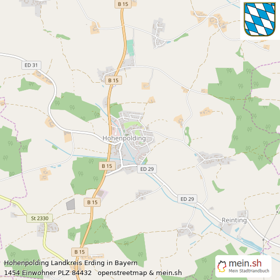 Hohenpolding Landkreis Erding Lageplan © Openstreetmap Contributors Hohenpolding Großes Dorf Lageplan