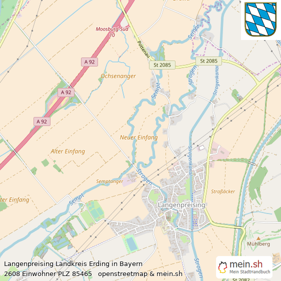 Langenpreising Landstadt Lageplan