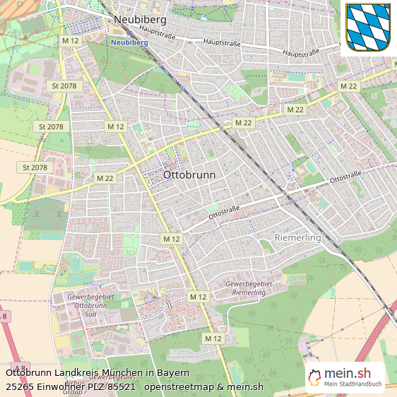 Ottobrunn Landkreis München Lageplan © Openstreetmap Contributors Ottobrunn Kleine Mittelstadt Lageplan