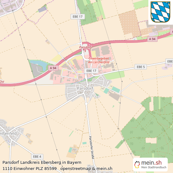 Parsdorf Landkreis Ebersberg Lageplan © Openstreetmap Contributors Parsdorf Lageplan