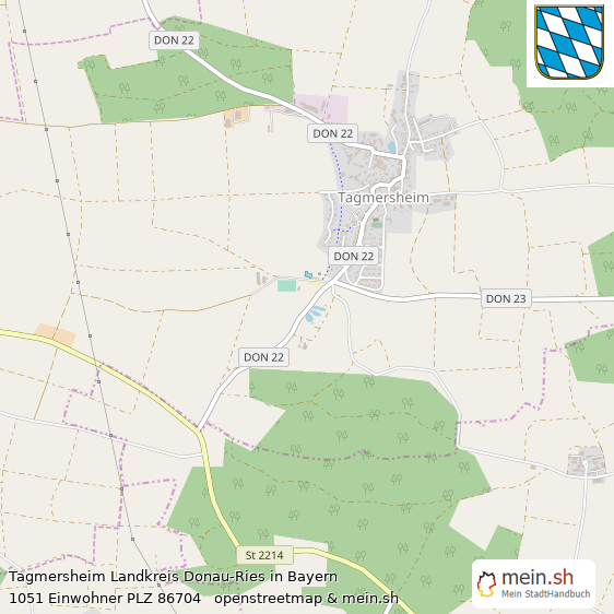 Tagmersheim Landkreis Donau-Ries Lageplan © Openstreetmap Contributors Tagmersheim Großes Dorf Lageplan