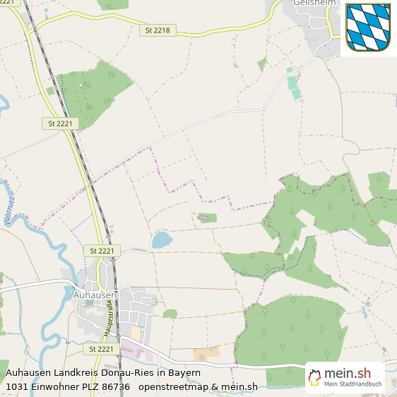 Auhausen Landkreis Donau-Ries Lageplan © Openstreetmap Contributors Auhausen Großes Dorf Lageplan