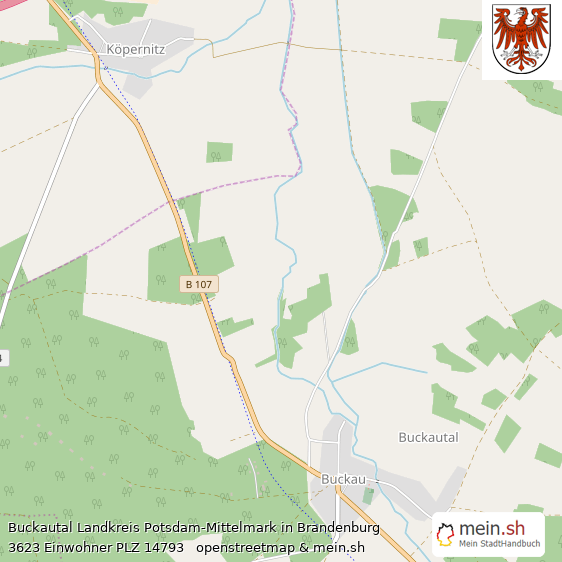 Buckautal Landkreis Potsdam-Mittelmark Lageplan © Openstreetmap Contributors Buckautal Dorf Lageplan