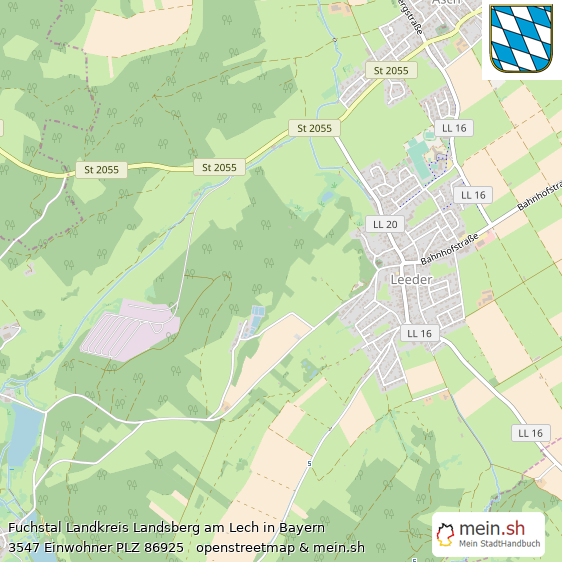 Fuchstal Landkreis Landsberg am Lech Lageplan © Openstreetmap Contributors Fuchstal Landstadt Lageplan