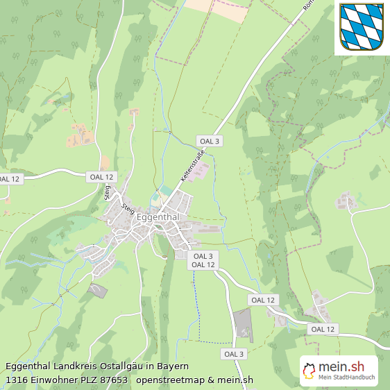Eggenthal Landkreis Ostallgäu Lageplan © Openstreetmap Contributors Eggenthal Großes Dorf Lageplan