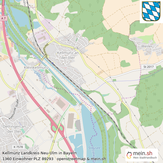 Kellmünz Landkreis Neu-Ulm Lageplan © Openstreetmap Contributors Kellmünz Lageplan
