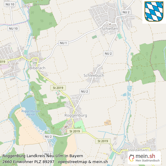 Roggenburg Landkreis Neu-Ulm Lageplan © Openstreetmap Contributors Roggenburg Landstadt Lageplan