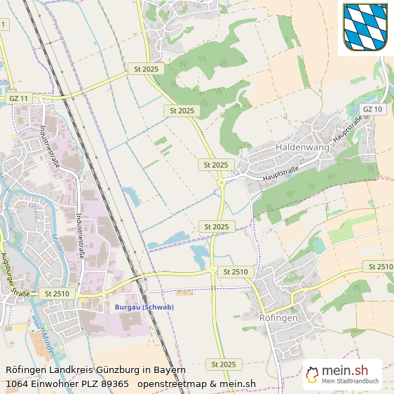 Röfingen Landkreis Günzburg Lageplan © Openstreetmap Contributors Röfingen Großes Dorf Lageplan