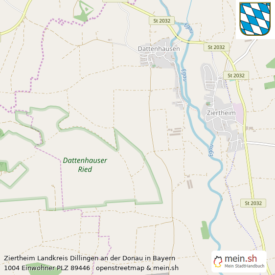 Ziertheim Landkreis Dillingen an der Donau Lageplan © Openstreetmap Contributors Ziertheim Dorf Lageplan