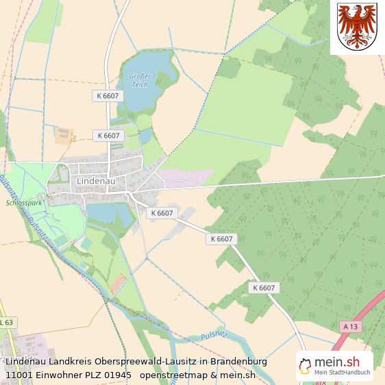 Lindenau Landkreis Oberspreewald-Lausitz Lageplan © Openstreetmap Contributors Lindenau Dorf Lageplan