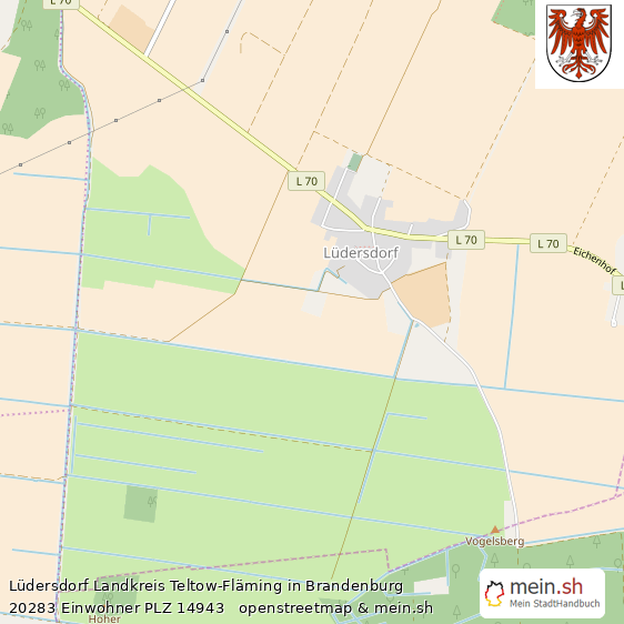 L?dersdorf Landkreis Teltow-Fl?ming Lageplan © Openstreetmap Contributors L?dersdorf Gro?e Landstadt Lageplan