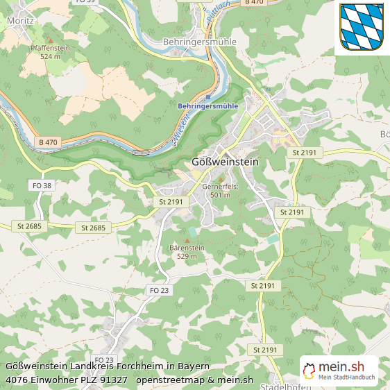 Gweinstein Landstadt Lageplan