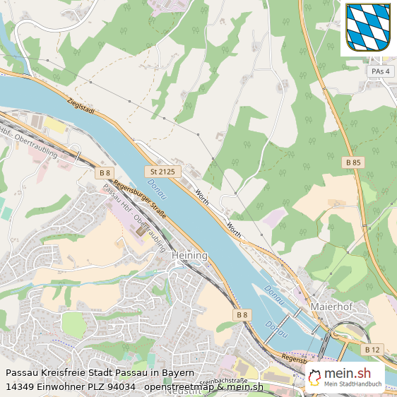 Passau Mittelstadt Lageplan