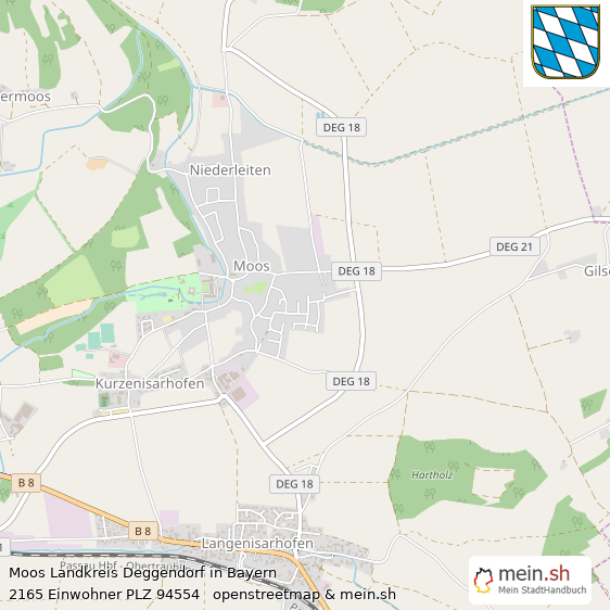 Moos Landkreis Deggendorf Lageplan © Openstreetmap Contributors Moos Landstadt Lageplan