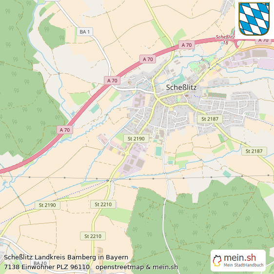 Scheßlitz Landkreis Bamberg Lageplan © Openstreetmap Contributors Scheßlitz Große Landstadt Lageplan