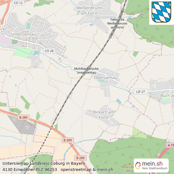 Untersiemau Landkreis Coburg Lageplan © Openstreetmap Contributors Untersiemau Landstadt Lageplan