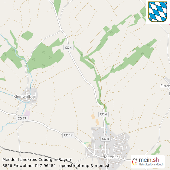 Meeder Landkreis Coburg Lageplan © Openstreetmap Contributors Meeder Landstadt Lageplan