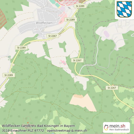 Wildflecken Landkreis Bad Kissingen Lageplan © Openstreetmap Contributors Wildflecken Landstadt Lageplan