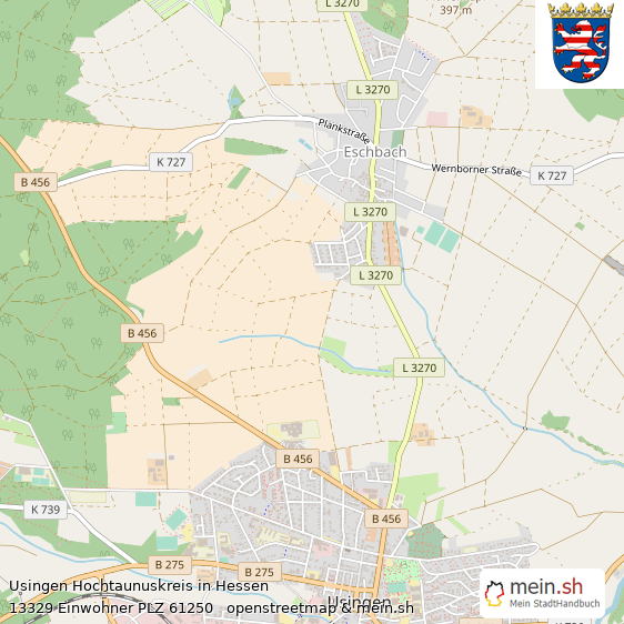 Usingen Hochtaunuskreis Lageplan © Openstreetmap Contributors Usingen Kleinstadt Lageplan