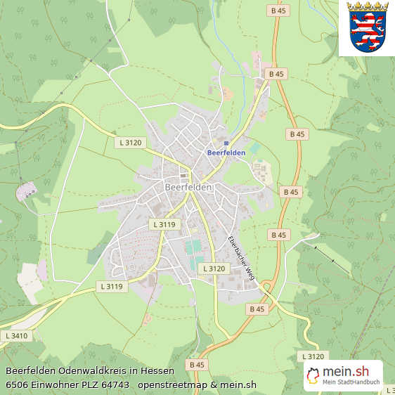 Beerfelden Groe Landstadt Lageplan