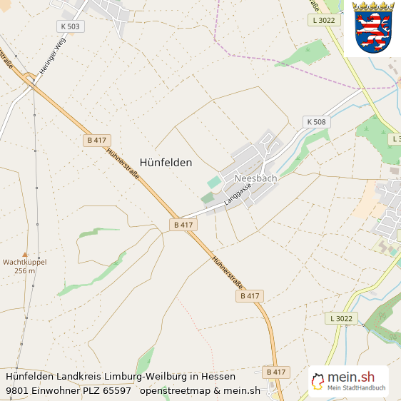 Hünfelden Landkreis Limburg-Weilburg Lageplan © Openstreetmap Contributors Hünfelden Große Landstadt Lageplan