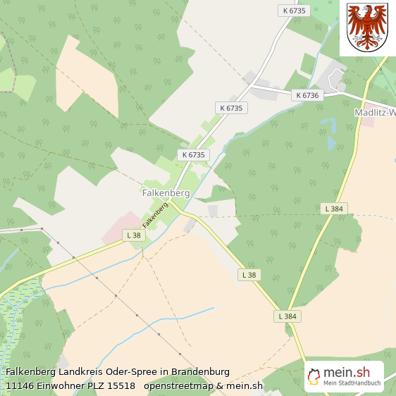 Falkenberg Landstadt Lageplan