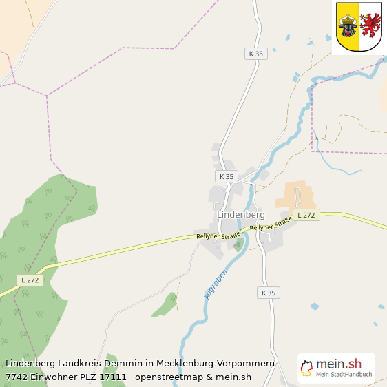 Lindenberg Landkreis Demmin Lageplan © Openstreetmap Contributors Lindenberg Großes Dorf Lageplan