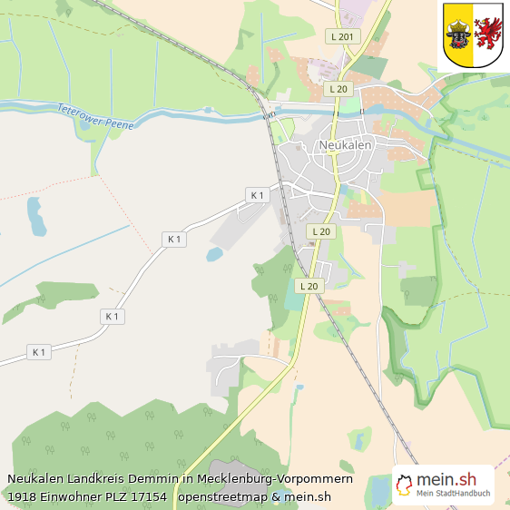 Neukalen Groes Dorf Lageplan