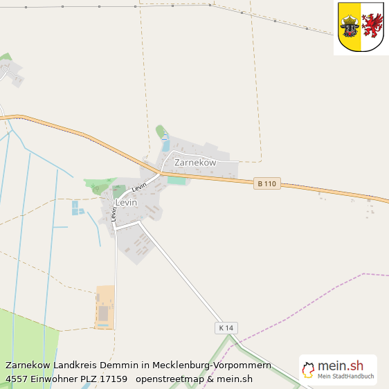 Zarnekow Landkreis Demmin Lageplan © Openstreetmap Contributors Zarnekow Lageplan