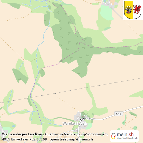 Warnkenhagen Kleines Dorf Lageplan