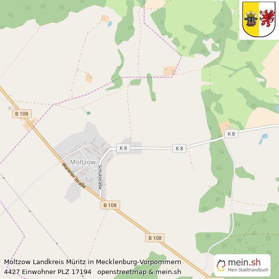 Moltzow Landkreis Müritz Lageplan © Openstreetmap Contributors Moltzow Kleines Dorf Lageplan