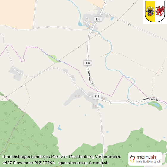 Hinrichshagen Dorf Lageplan