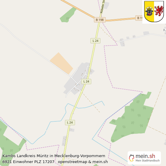 Kambs Landkreis Müritz Lageplan © Openstreetmap Contributors Kambs Lageplan