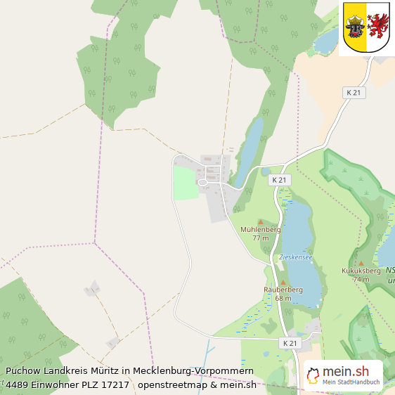 Puchow Landkreis Müritz Lageplan © Openstreetmap Contributors Puchow Lageplan