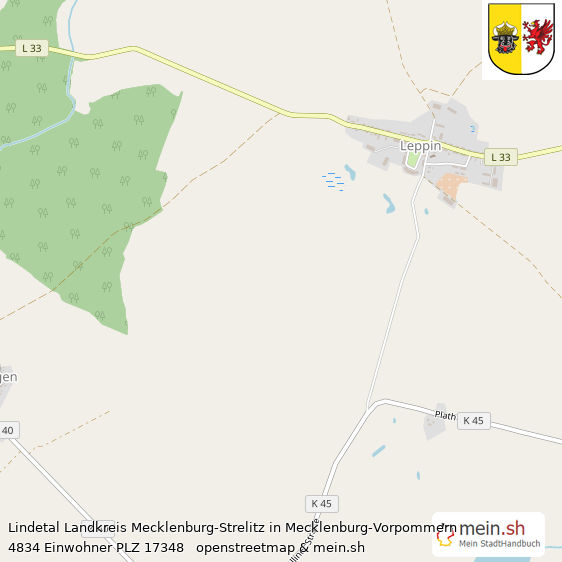 Lindetal Landkreis Mecklenburg-Strelitz Lageplan © Openstreetmap Contributors Lindetal Großes Dorf Lageplan