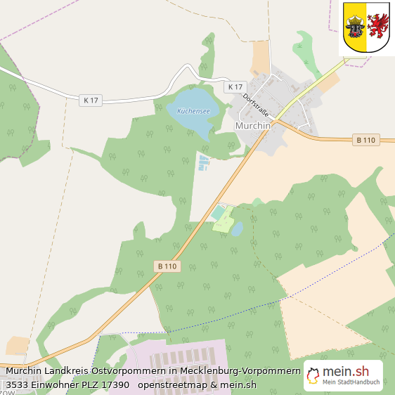 Murchin Landkreis Ostvorpommern Lageplan © Openstreetmap Contributors Murchin Dorf Lageplan