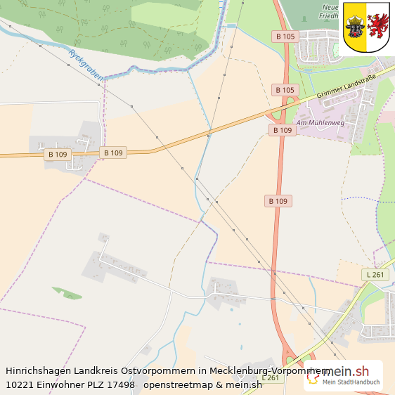 Hinrichshagen Dorf Lageplan