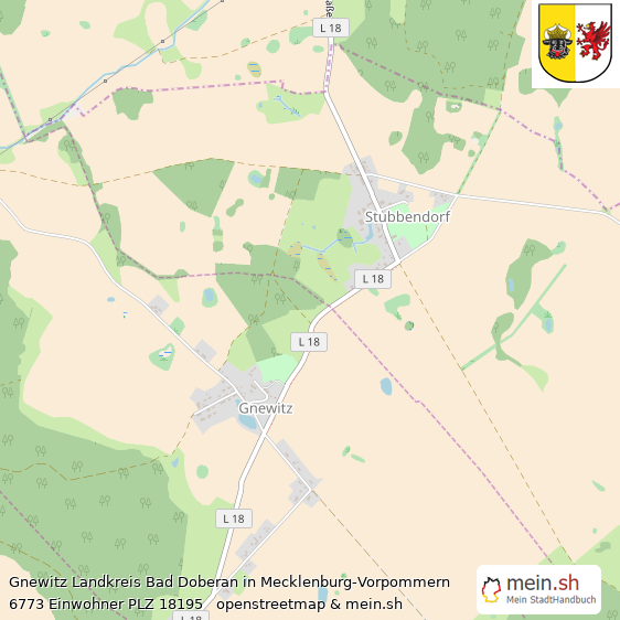 Gnewitz Landkreis Bad Doberan Lageplan © Openstreetmap Contributors Gnewitz Kleines Dorf Lageplan