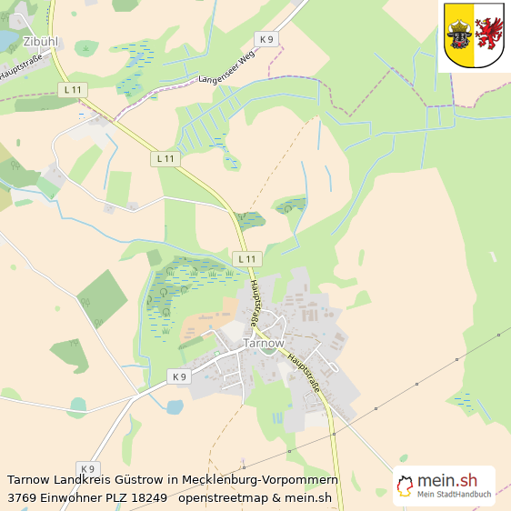 Tarnow Landkreis Güstrow Lageplan © Openstreetmap Contributors Tarnow Großes Dorf Lageplan