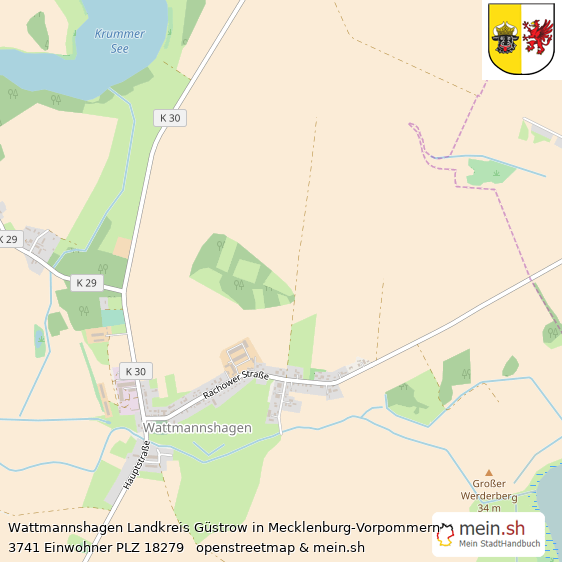 Wattmannshagen Landkreis Güstrow Lageplan © Openstreetmap Contributors Wattmannshagen Lageplan