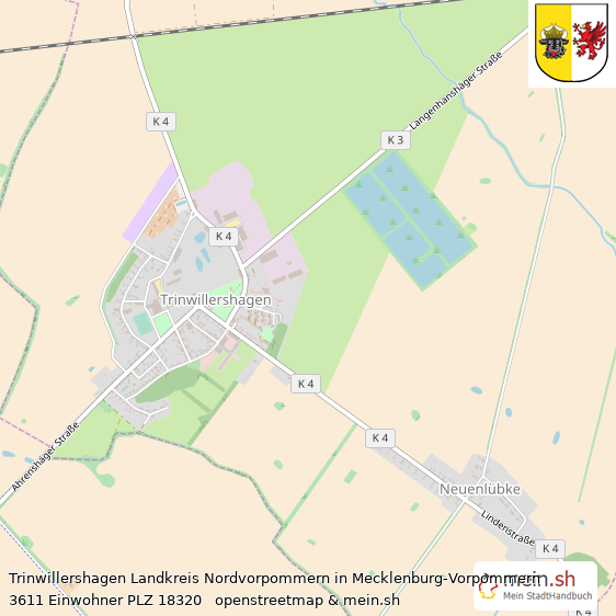 Trinwillershagen Groes Dorf Lageplan