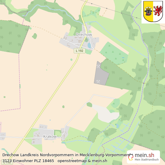 Drechow Kleines Dorf Lageplan