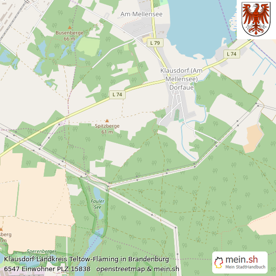 Klausdorf Landkreis Teltow-Fläming Lageplan © Openstreetmap Contributors Klausdorf Dorf Lageplan