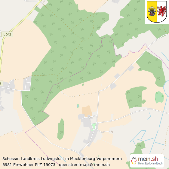 Schossin Landkreis Ludwigslust Lageplan © Openstreetmap Contributors Schossin Kleines Dorf Lageplan
