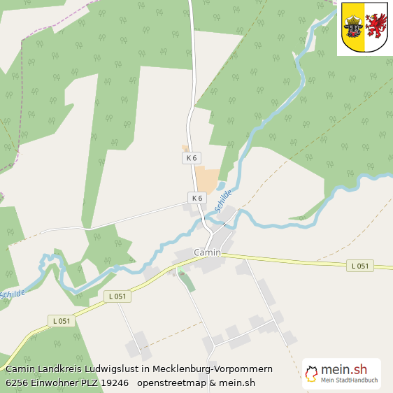 Camin Landkreis Ludwigslust Lageplan © Openstreetmap Contributors Camin Lageplan