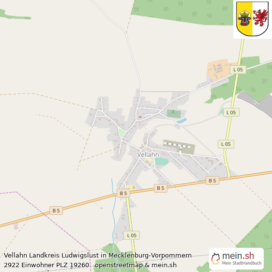 Vellahn Landkreis Ludwigslust Lageplan © Openstreetmap Contributors Vellahn Landstadt Lageplan