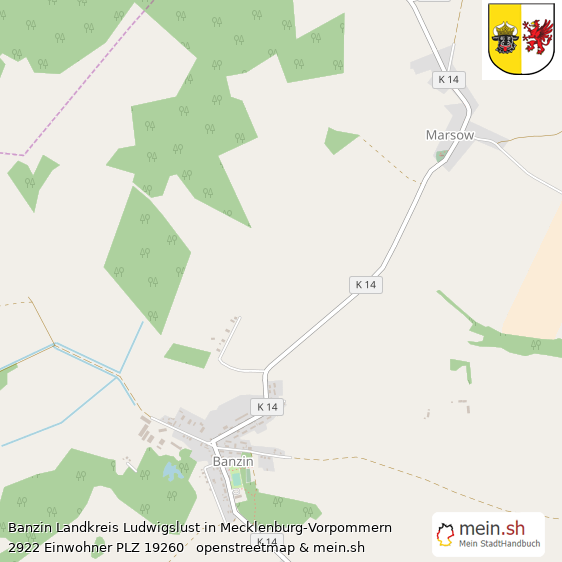 Banzin Landkreis Ludwigslust Lageplan © Openstreetmap Contributors Banzin Lageplan