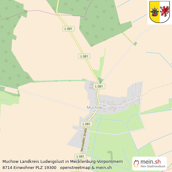 Muchow Landkreis Ludwigslust Lageplan © Openstreetmap Contributors Muchow Kleines Dorf Lageplan