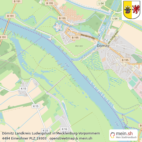 Dömitz Landkreis Ludwigslust Lageplan © Openstreetmap Contributors Dömitz Landstadt Lageplan