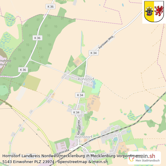 Hornstorf Großes Dorf Lageplan